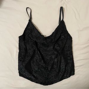 FP Cowl neck velvet top